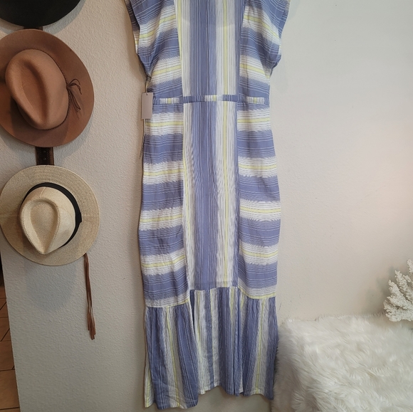 CASLON NORDSTROM STRIPE CAP SLEEVE ADJUSTABLE WAIST DRAWSTRING MAXI NEWSIZE XS - Picture 4 of 16